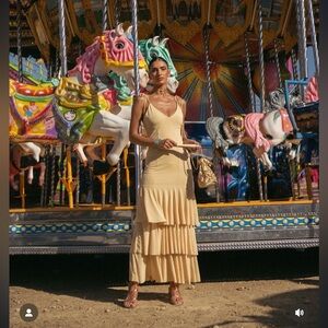 ZARA RUFFLED MIDI DRESS